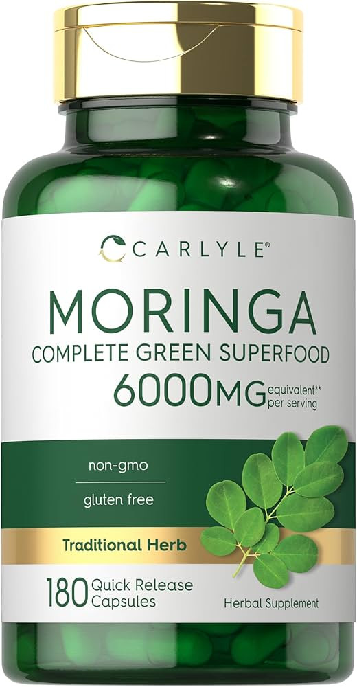 Carlyle Moringa Oleifera | 180 Capsules | Non-GMO and Gluten Free Supplement | Complete Green Sup... | Amazon (US)