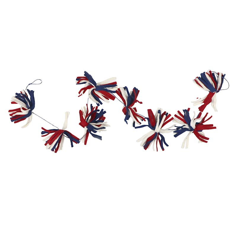 Red, White & Blue Felt Firework Garland, 72" | At Home