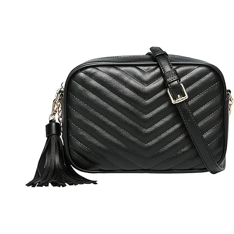 EVVE Quilted Crossbody Bags for Women - Stylish Camera Bag with Tassel - Lightweight Medium Size ... | Amazon (US)