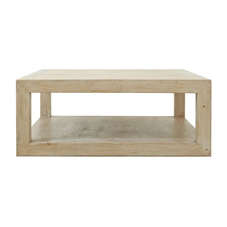 Peking Ming 50" L Square Coffee Table with Weathered Whitewash | Wayfair Professional