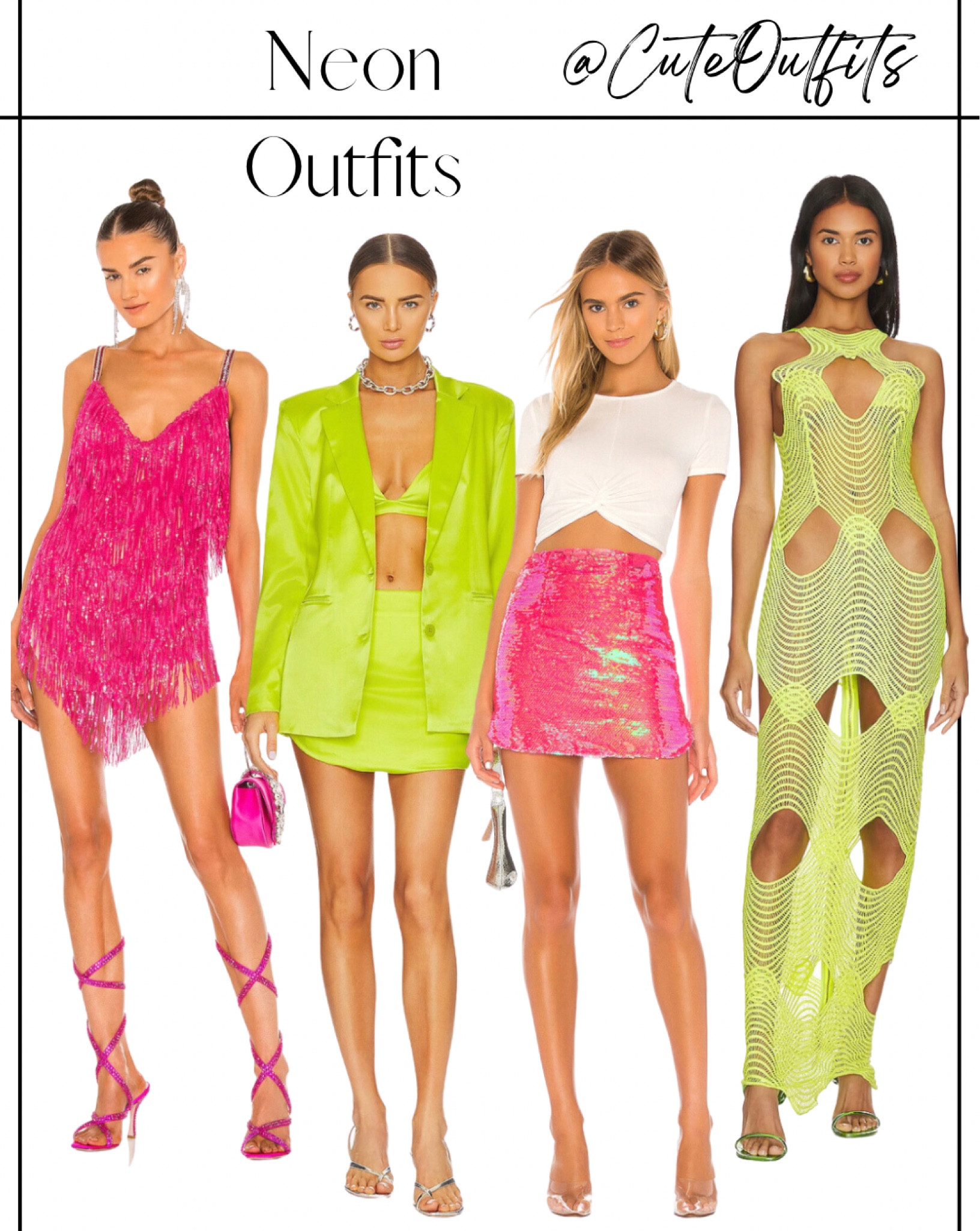 dress for neon party CuteOutfits on LTK Neon themed Size:CustomSize feature_Ombre Gold Shiny Sequined Mermaid Perfect For