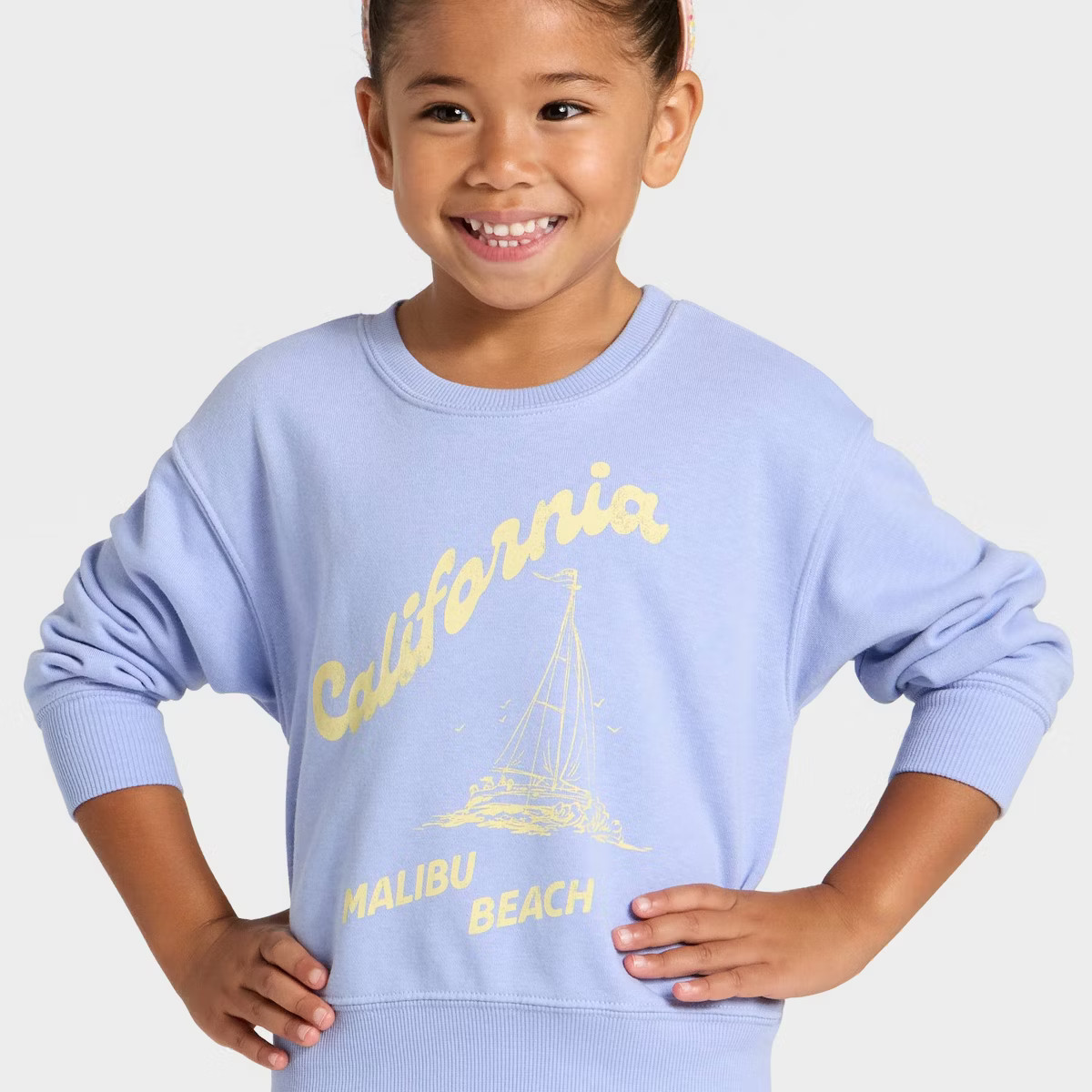Grayson Mini Toddler Girls' California French Terry Sweatshirt - Blue 3T | Target