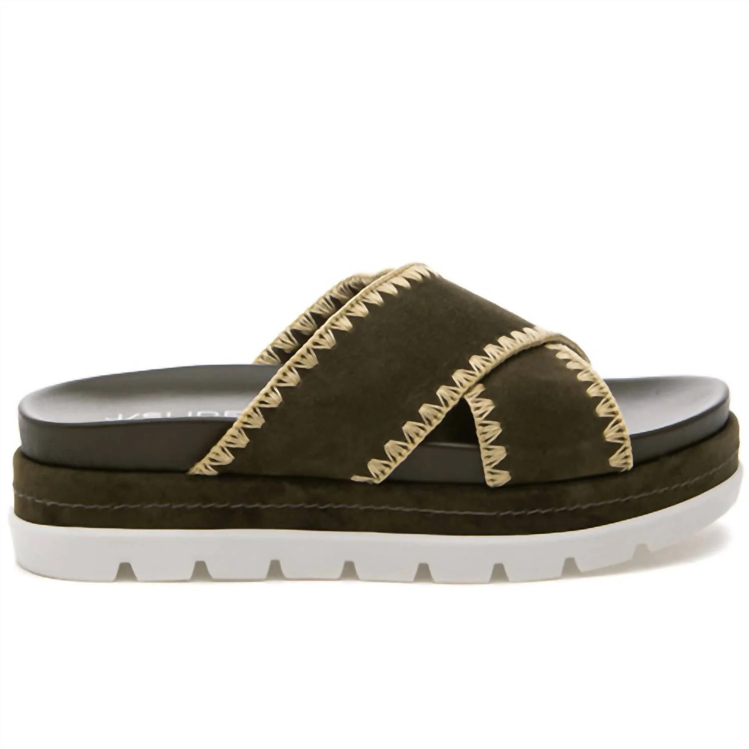 Women's Boo Suede Sandal In Olive | Shop Simon