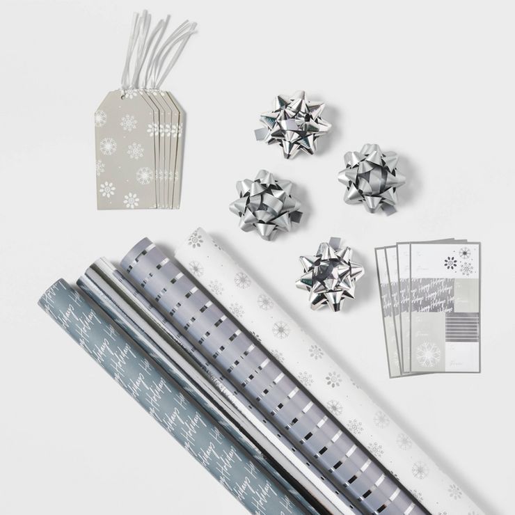 80 sq ft Gift Wrap Pack Silver/White - Wondershop™ | Target