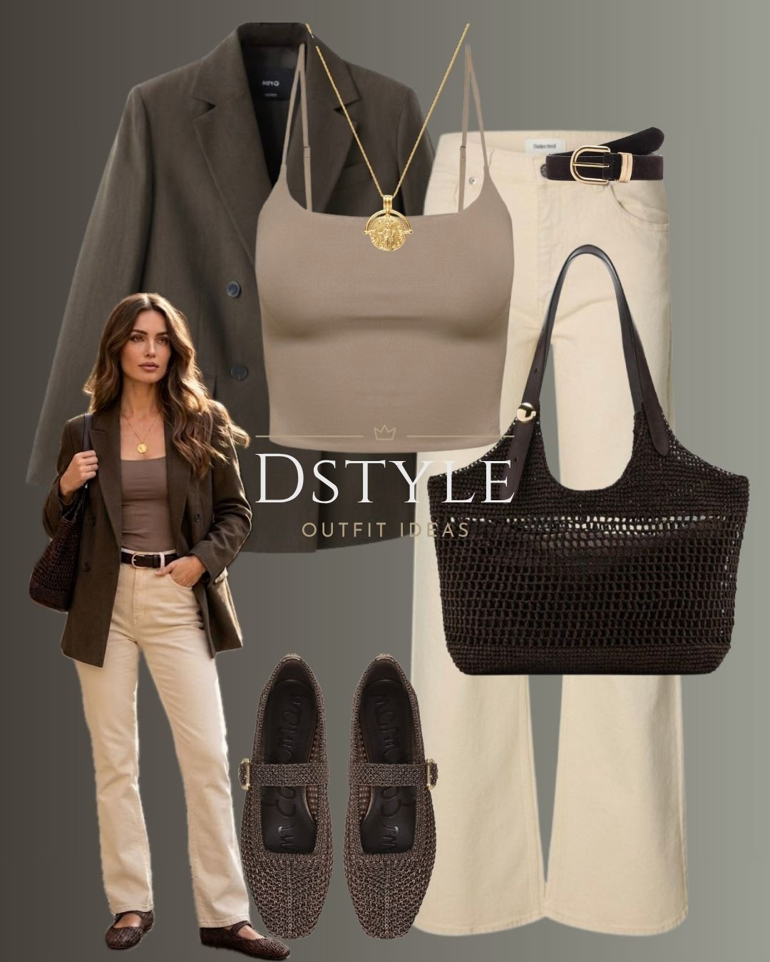 Obsessed with these textures! ✨ Combining a sharp olive blazer with mesh Mary Janes and a crochet tote for the perfect transitional look. 

 

#LTKootd #LTKWorkwear