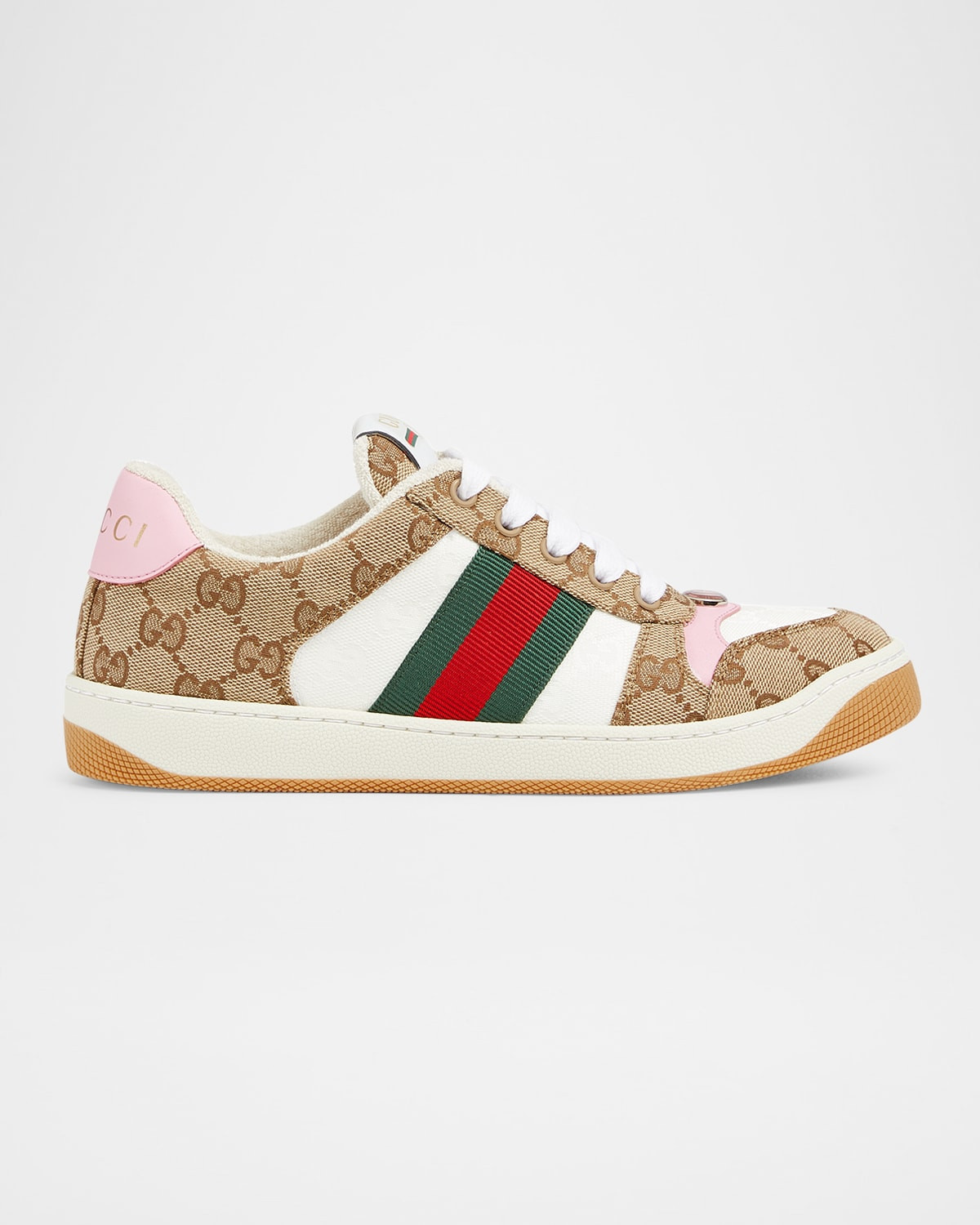 Screener GG Canvas and Leather Sneakers | Neiman Marcus