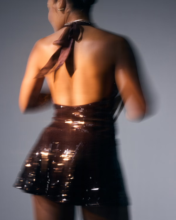 Sequin Wrap Mini Dress | Abercrombie & Fitch (US)