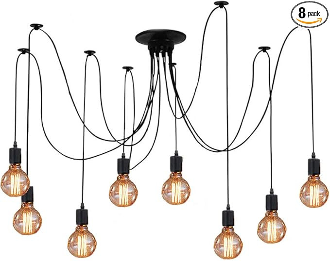 ZHMA Ceiling Spider Lamp Light Pendant Lighting, Antique Classic Adjustable DIY Lighting Chandeli... | Amazon (US)