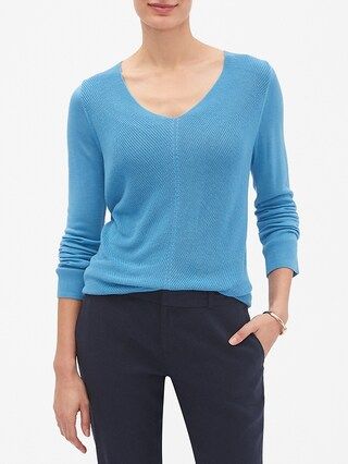 Diagonal Stitch V-Neck Sweater | Banana Republic Factory | Banana Republic Factory