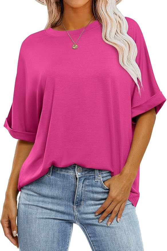 ANRABESS Womens Tops Oversized T Shirts Short Sleeve Crewneck Summer Casual Loose Basic Tee Shirt... | Amazon (US)