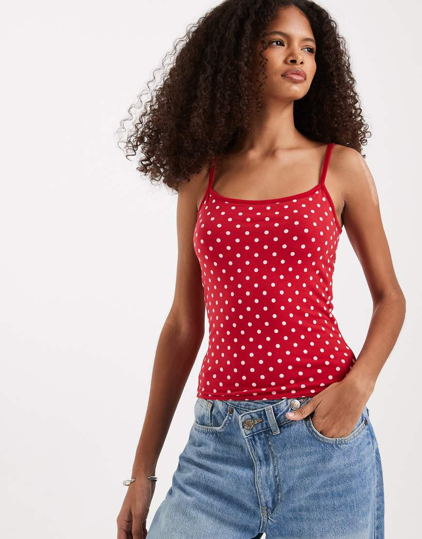 Hollister reversible cami top in red polka dots | ASOS (Global)