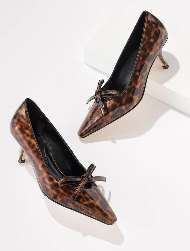 Maren Kitten Heel Pumps - Tortoiseshell Patent | Talbots