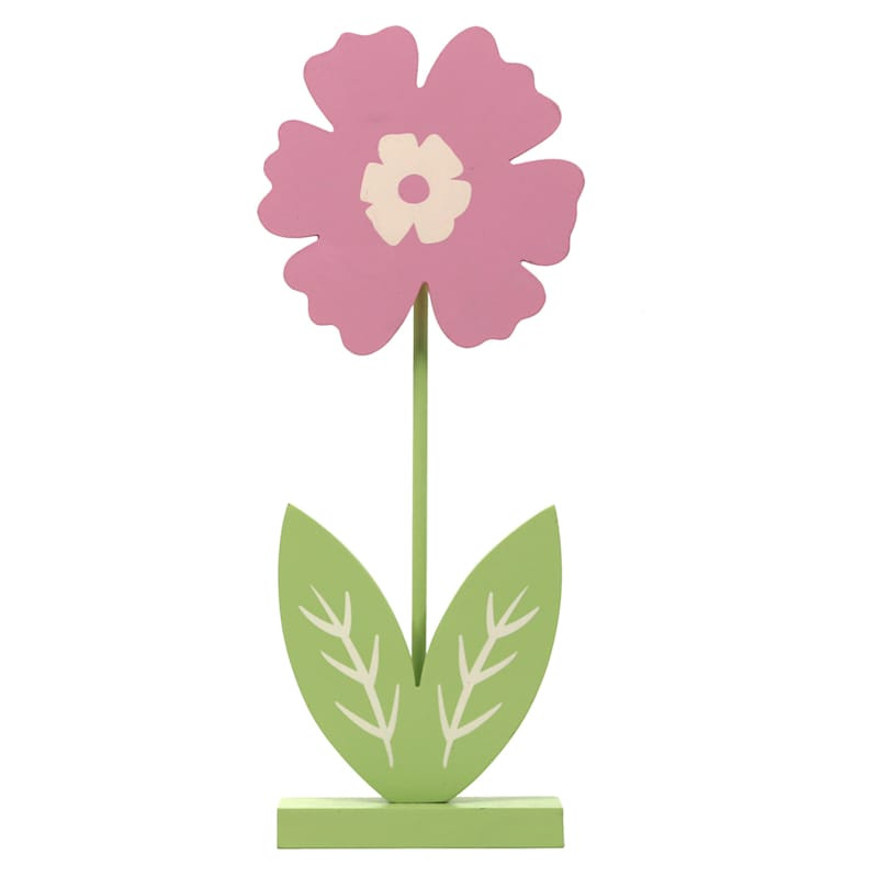 Homespun Easter Pink Flower Decor, 12" | At Home