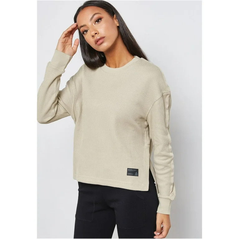 Reebok Womens The Noble Fight Sweatshirt, Beige, Large | Walmart (US)