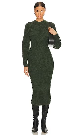 Leda Midi Dress in Army Green | Revolve Clothing (Global)