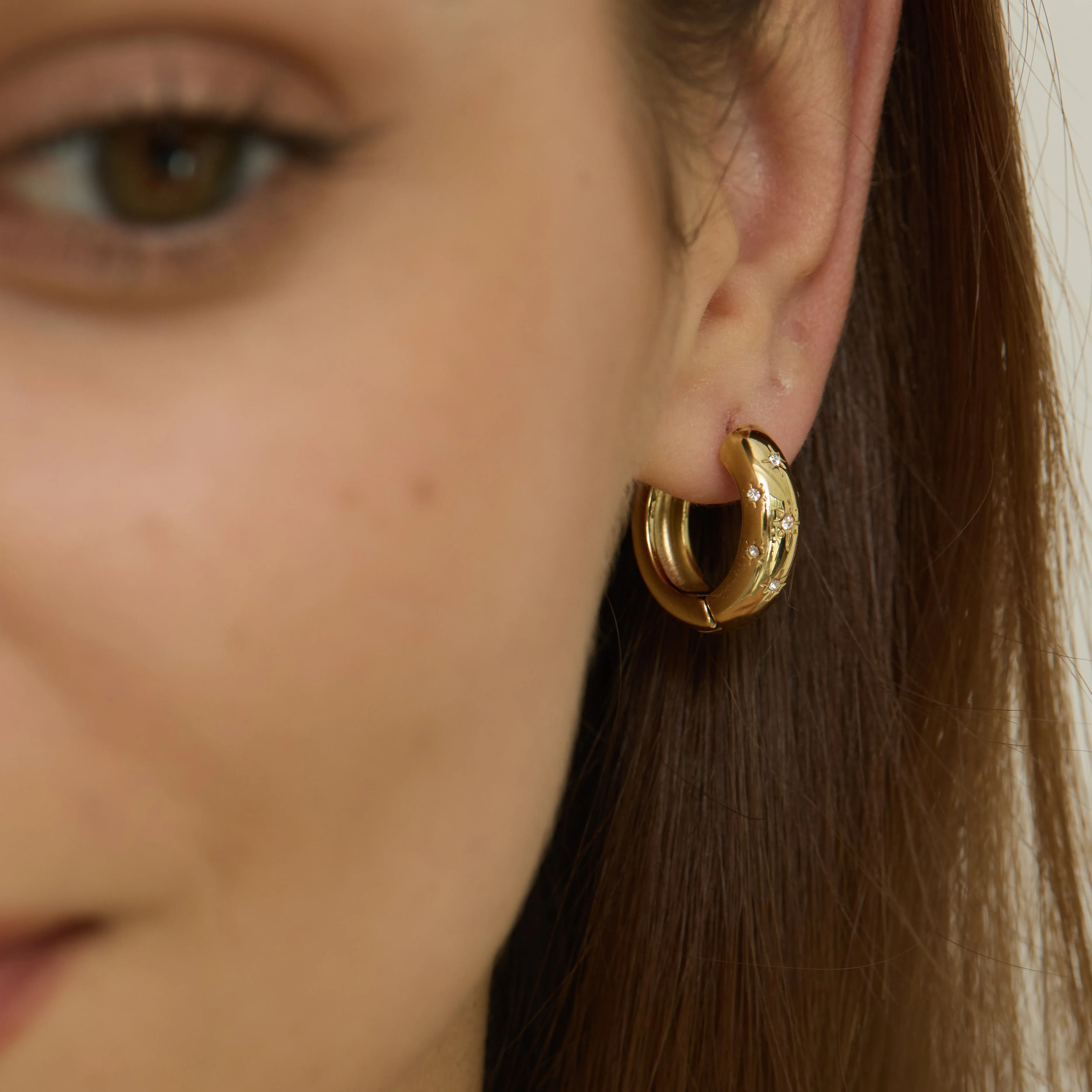 Atmosphere Crystal Hoops | Victoria Emerson