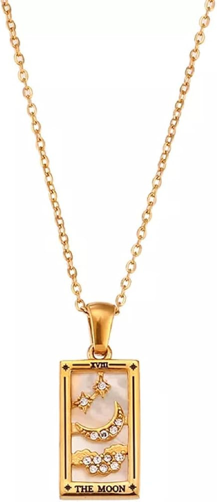 AYNN Square Colorful Enamel Pendant Necklace      
 Gold Plated  

 Zircon | Amazon (US)