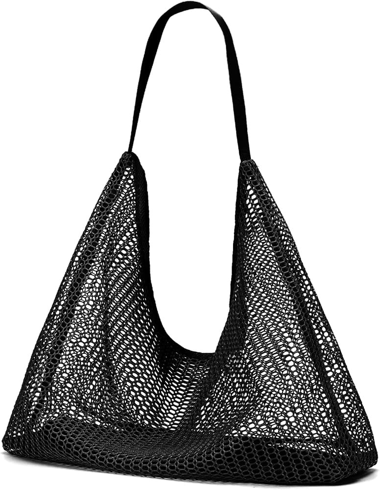 Mesh Beach Bag, Summer Beach Tote Bags for Women, Soft Casual Crochet Bags for Vacation Shopping ... | Amazon (US)