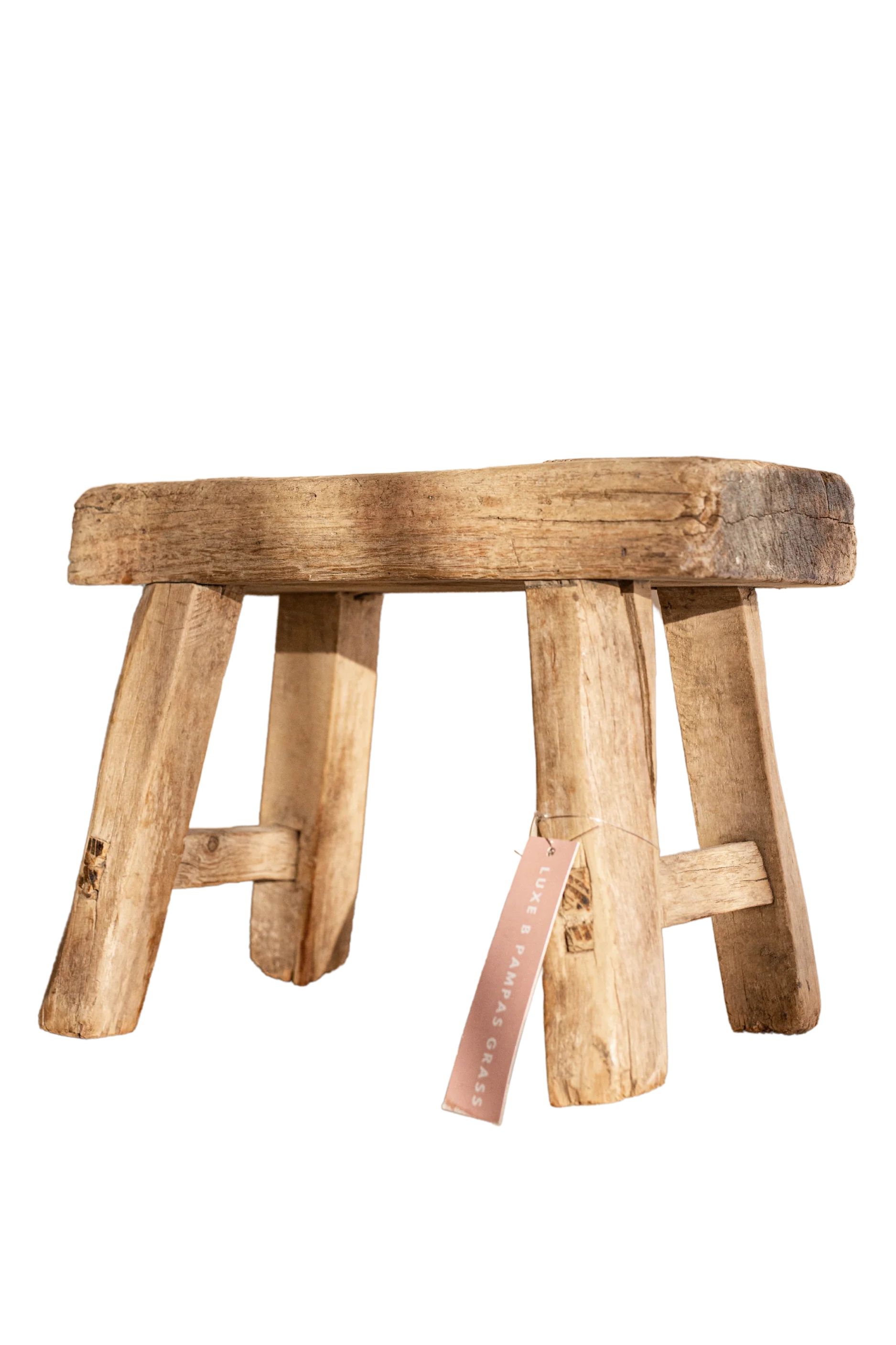 Vintage Small Wooden Stool | Luxe B Co
