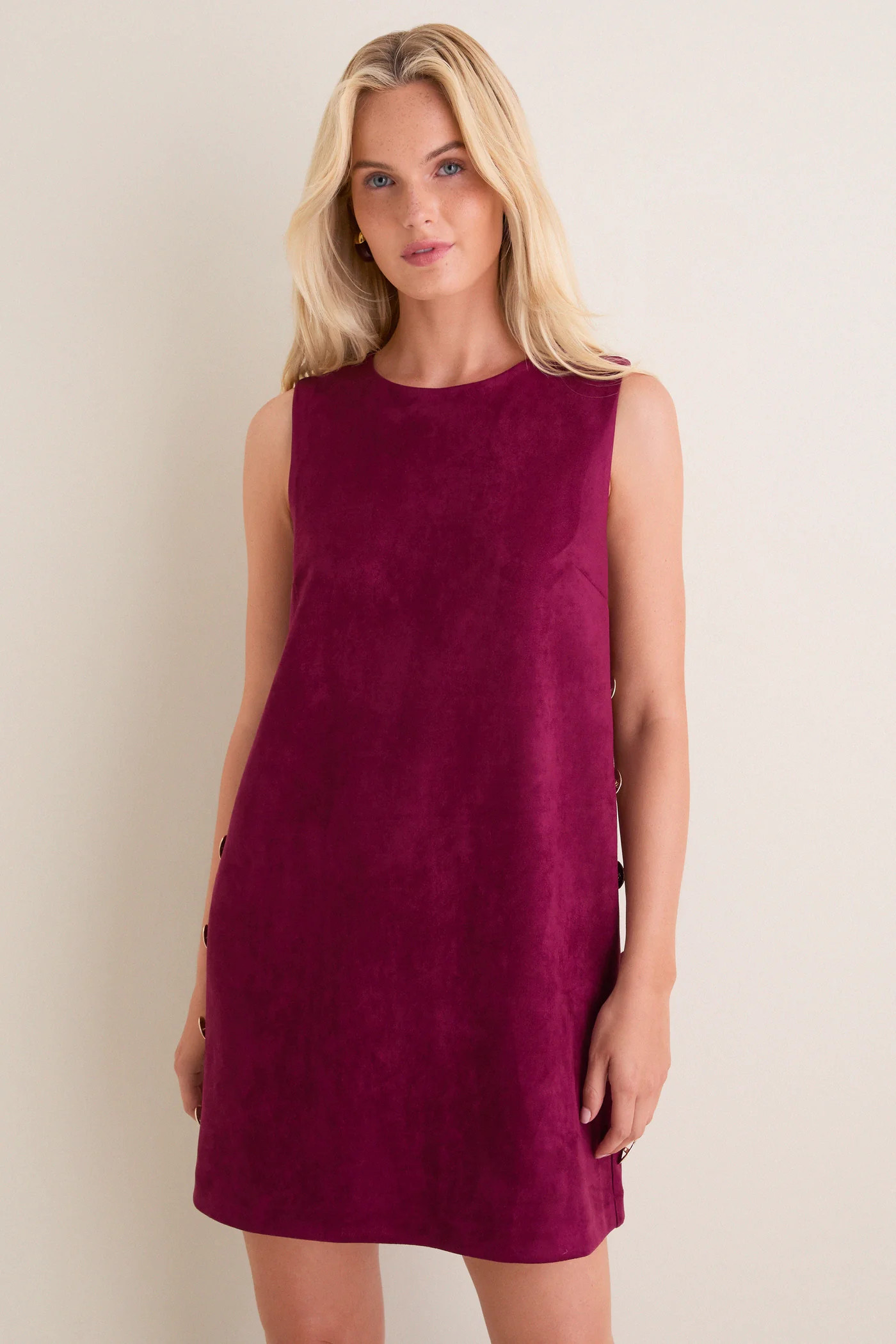 Merlot Faux Suede Button Bitsy Dress | Tuckernuck (US)