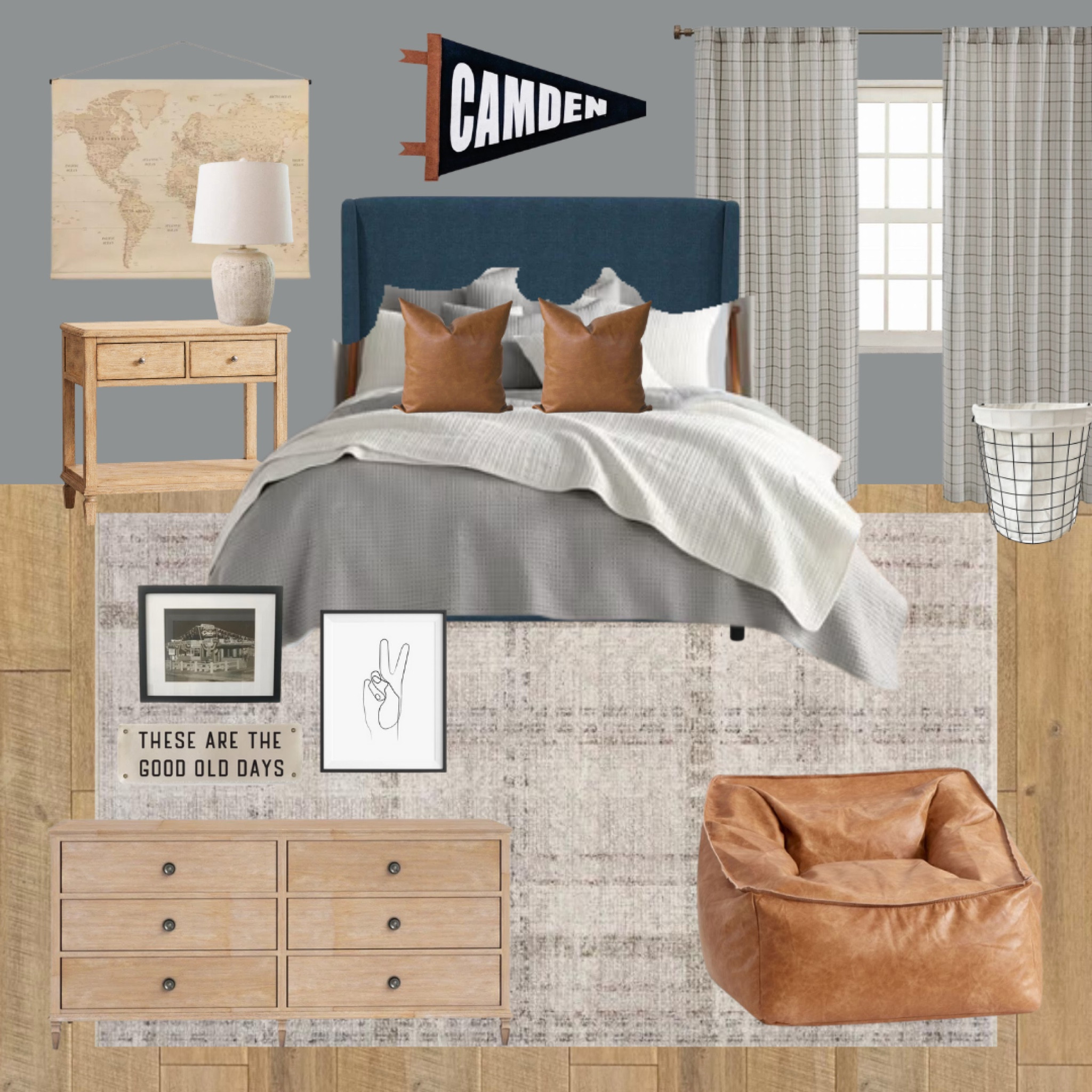 Boys bedroom with blues and grays and leather accents. A great room for the non-sports loving boy!

#LTKHome #LTKFamily