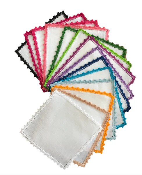 Bella Cocktail Napkins Set of 4 | Hibiscus Linens