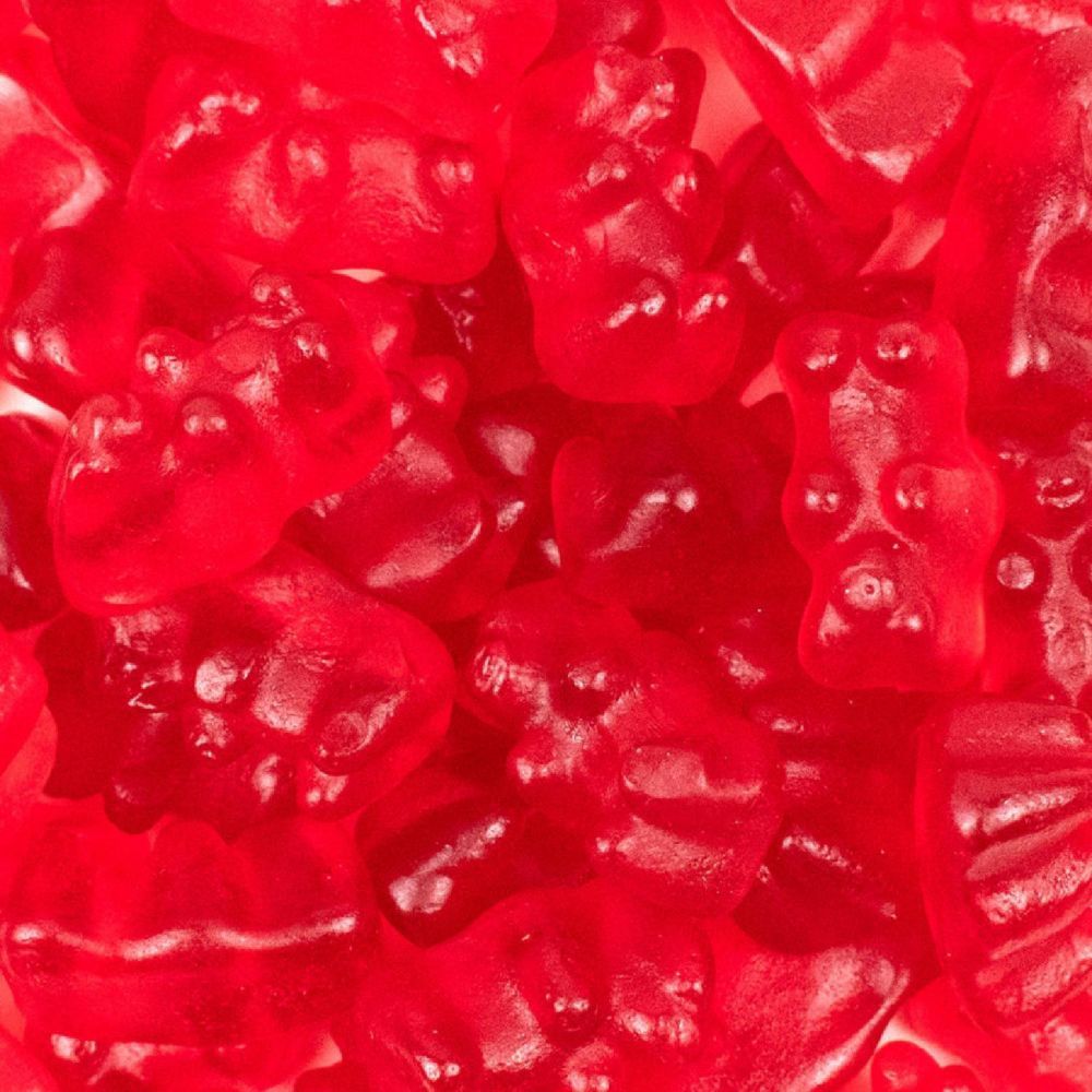 100 Pcs Red Candy Cherry Gummi Bears (1 lb) | Oriental Trading Company