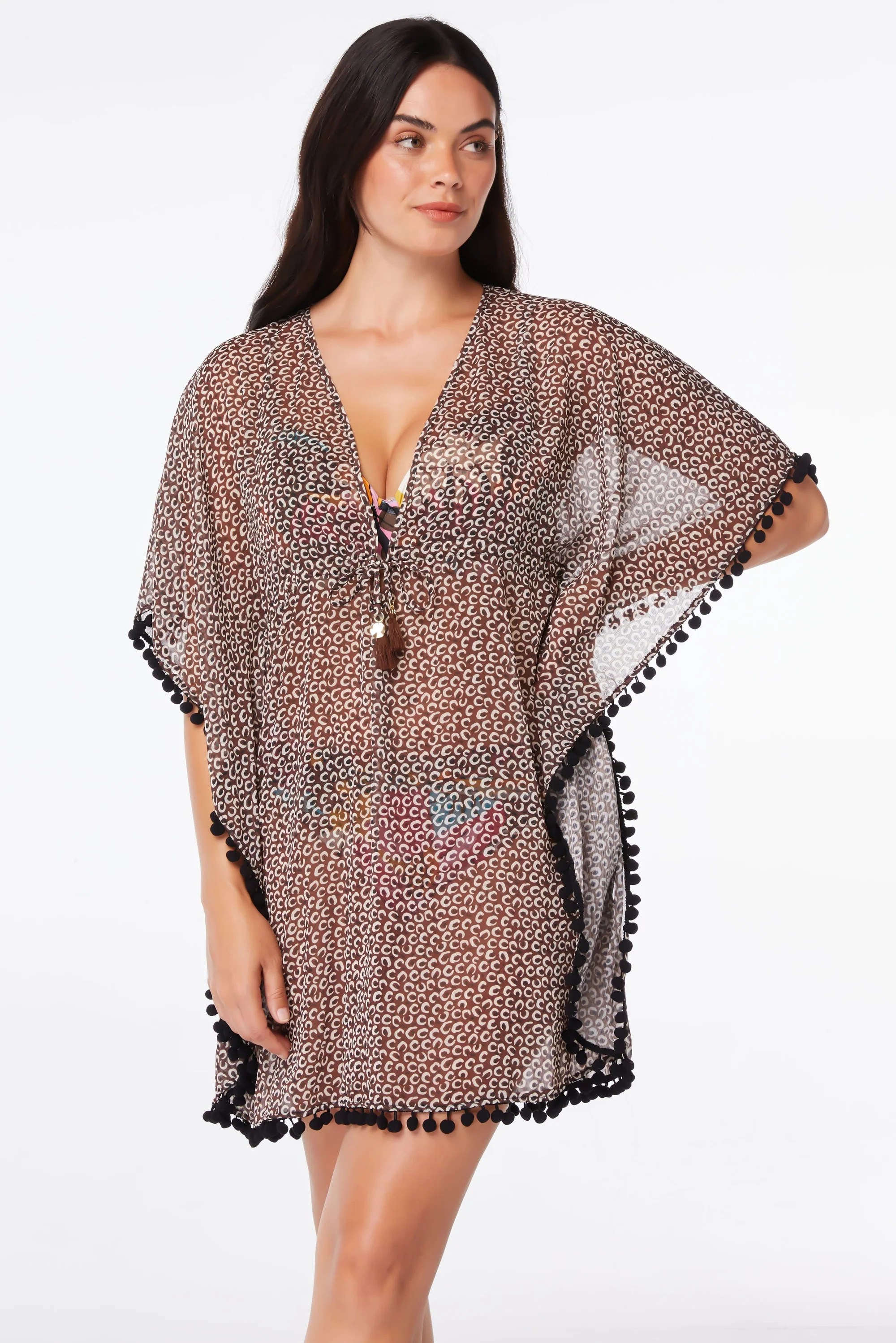 Cover Up, Trimmed Caftan | Bleu Rod Beattie Swimwear
