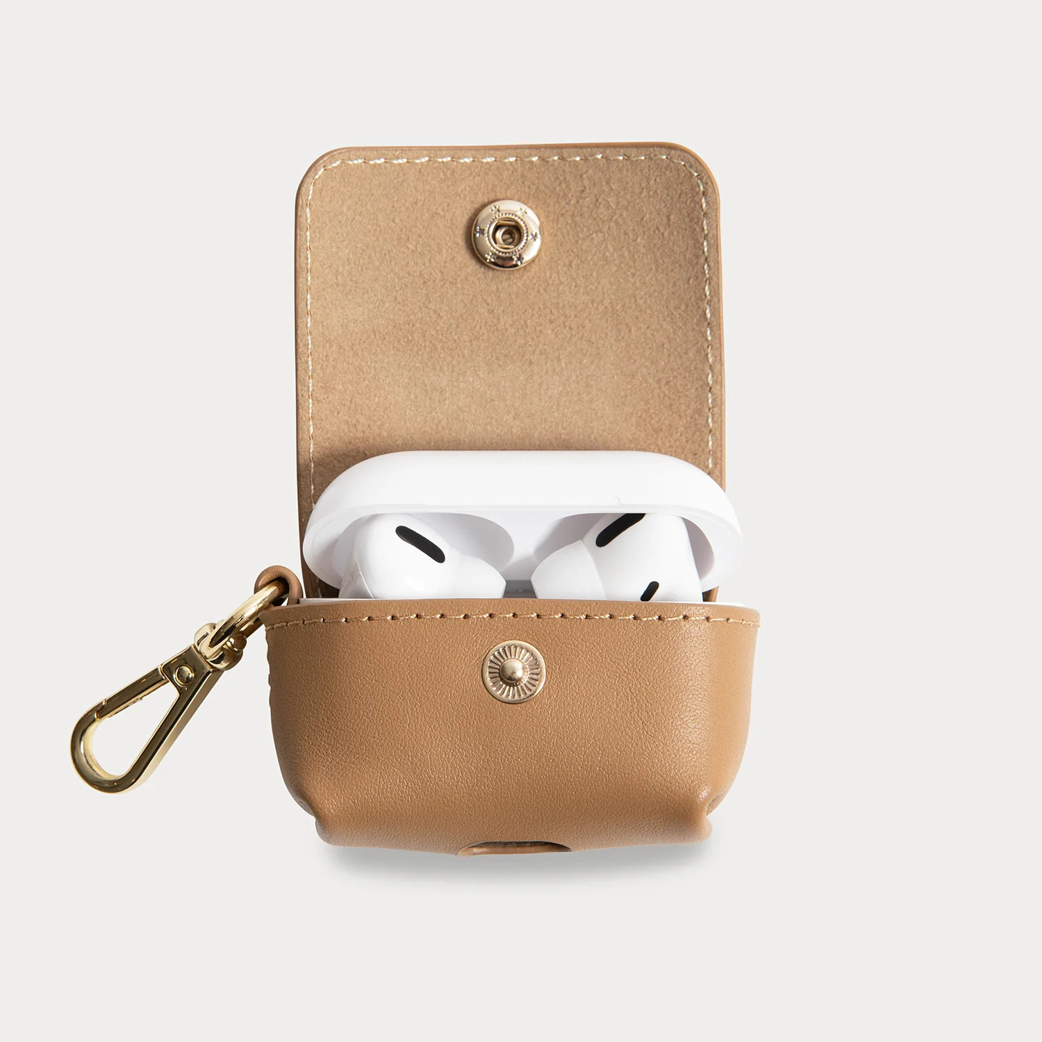Avery AirPods Clip-On Pouch - Tan/Gold | Bandolier