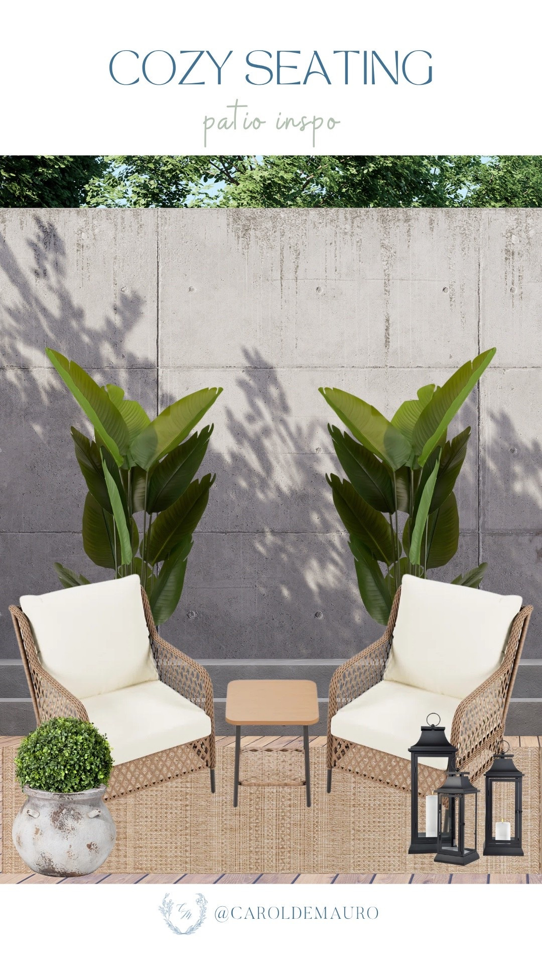 Ready to spruce up your outdoor space for the warmer months? I am absolutely loving this cozy, neutral patio setup featuring these gorgeous wicker chairs, sleek black lanterns, and fresh touches of greenery. Create your own backyard oasis by shopping this design inspo!

outdoor living, patio inspo, backyard design, spring refresh, outdoor furniture, porch decor, home, styling

#LTKSeasonal #LTKU #LTKHome