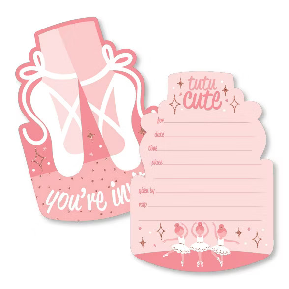 Big Dot of Happiness Tutu Cute Ballerina - Shaped Fill-In Invites - Ballet Birthday Party or Baby... | Target