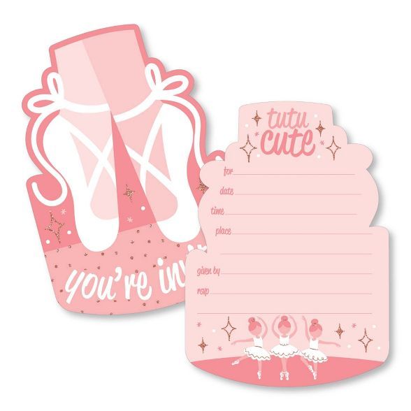 Big Dot of Happiness Tutu Cute Ballerina - Shaped Fill-In Invites - Ballet Birthday Party or Baby... | Target