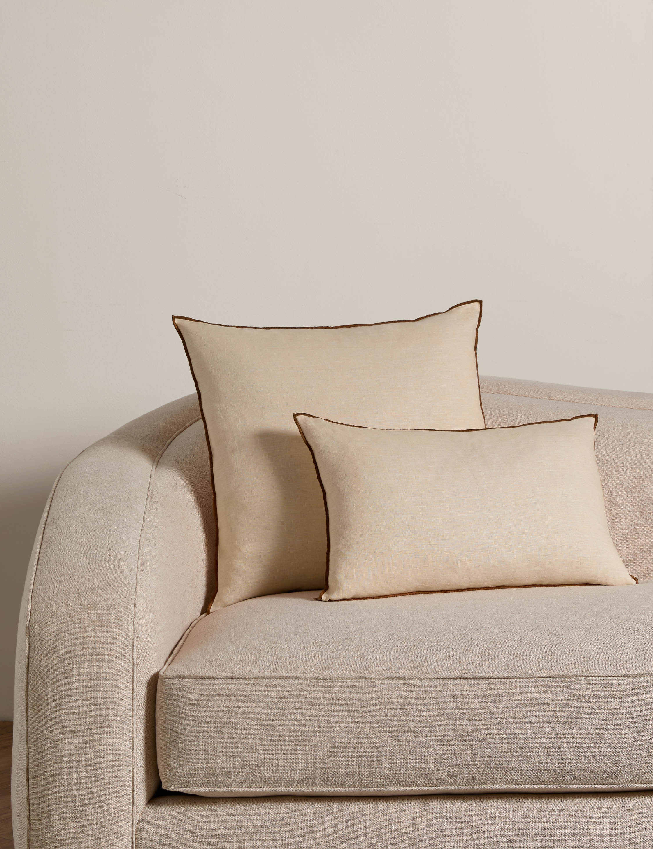 Carys Contrast Linen Pillow | Lulu and Georgia 