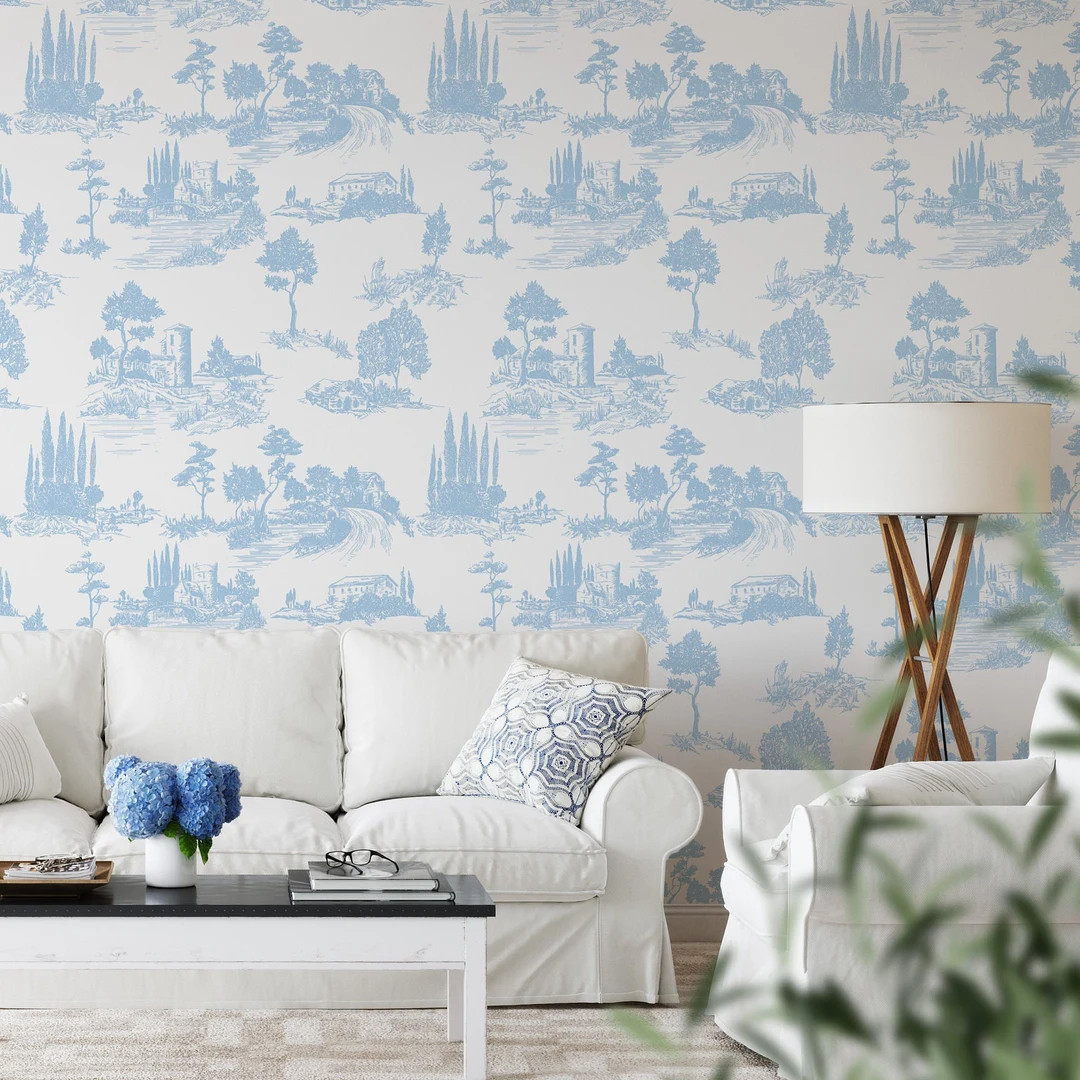 Toile Peel and Stick Wallpaper / Removable Wallpaper | Etsy (US)