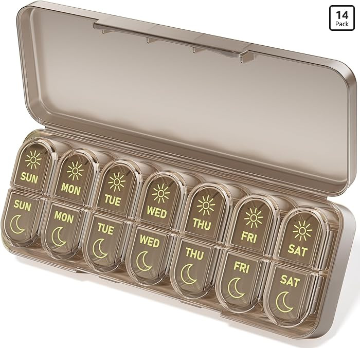 Betife AM PM Pill Organizer 7 Day, Weekly Pill Organizer 2 Times a Day, Daily Pill Box AM PM, Por... | Amazon (US)