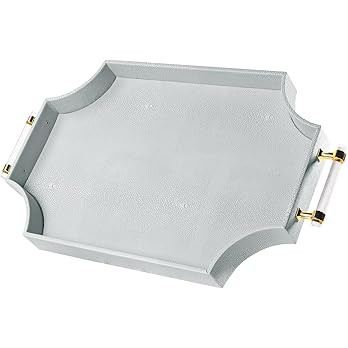 Shagreen Decorative Large Serving Platters Tray with Handles for Coffee Table Decor Modern Elegan... | Amazon (US)