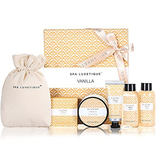 Spa Luxetique Spa Gifts for Women 6pc Vanilla Bath Sets Women Gift With Body Lotion, Shower Gel, Bubble Bath, Hand Cream, Bath and Body Gifts Set, Mothers Day Gifts | Amazon (US)