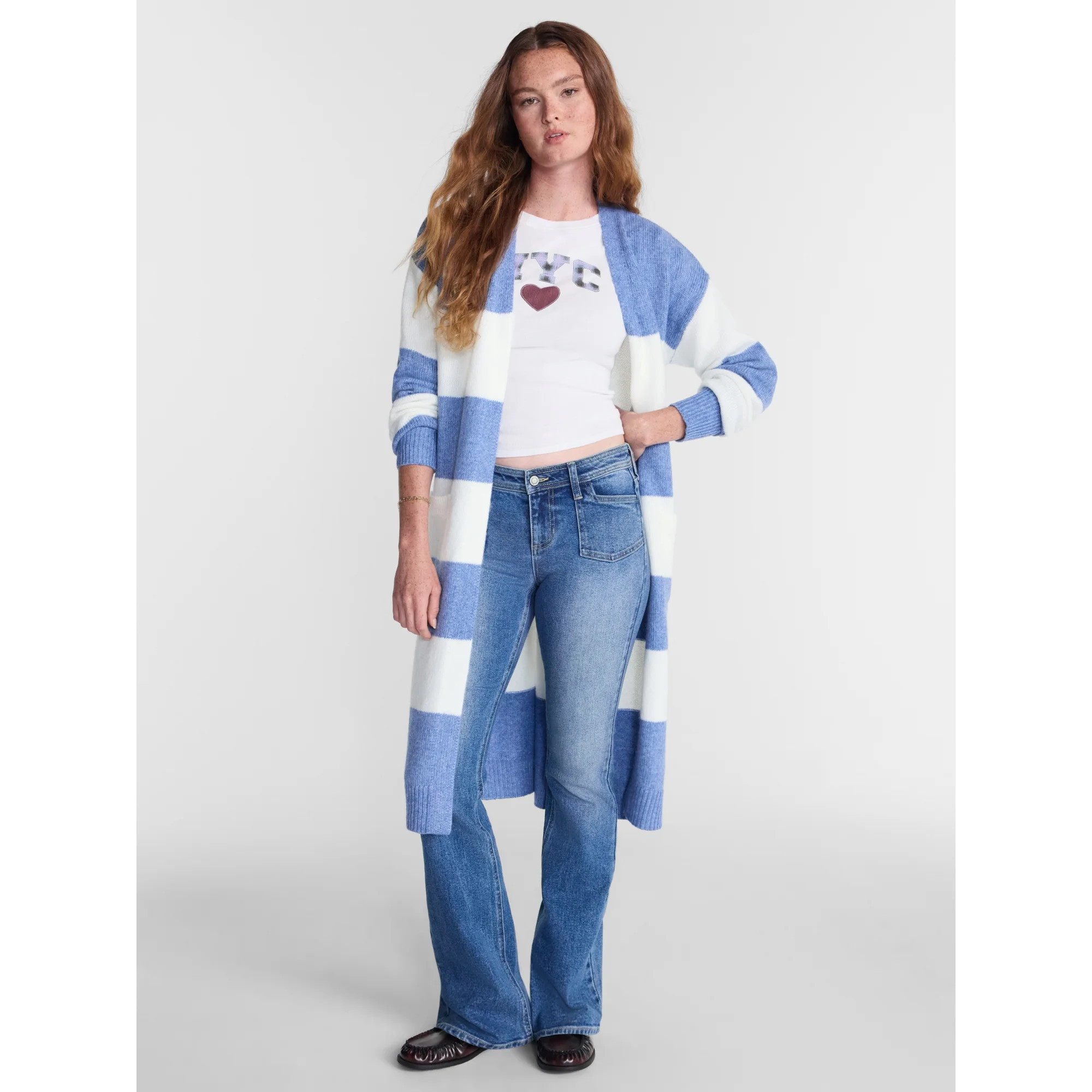 No Boundaries Open Front Duster Cardigan Sweater  Midweight  Women s and Women’s Plus XXS-4X | Walmart (US)