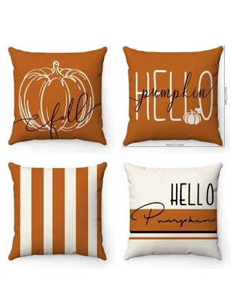 4pcs Pumpkin & Letter Graphic Cushion Cover Without Filler
         
        Exclusive
        GB... | SHEIN