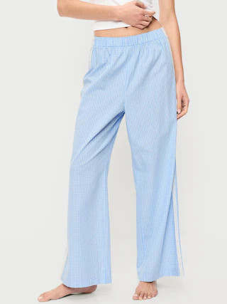 Poplin Wide-Leg Pajama Pants | Old Navy (US)