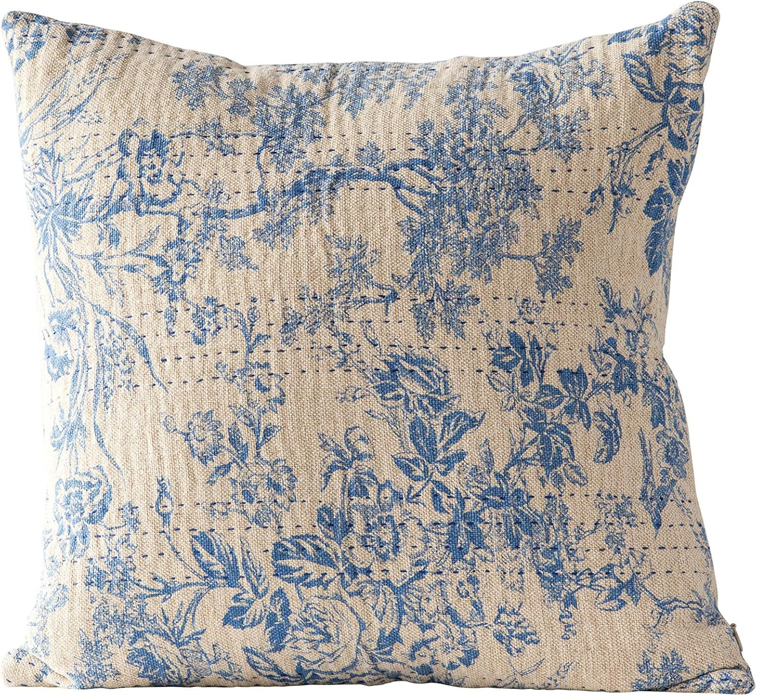 Creative Co-op Blue Square Cotton Chambray Pillow, 18 Inch x 18 Inch | Amazon (US)