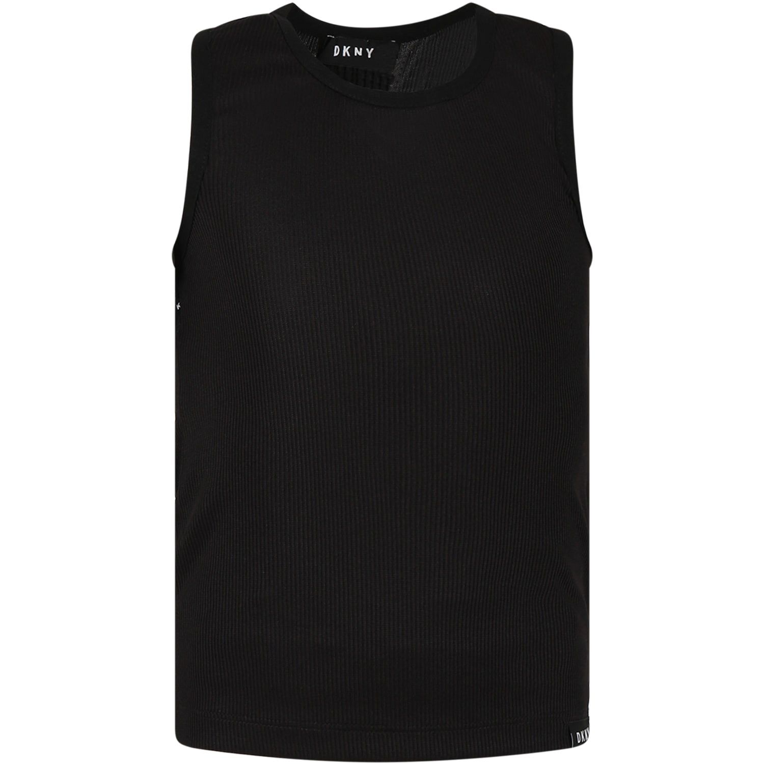 DKNY Black Tank Top For Girl With Logo | Italist.com US