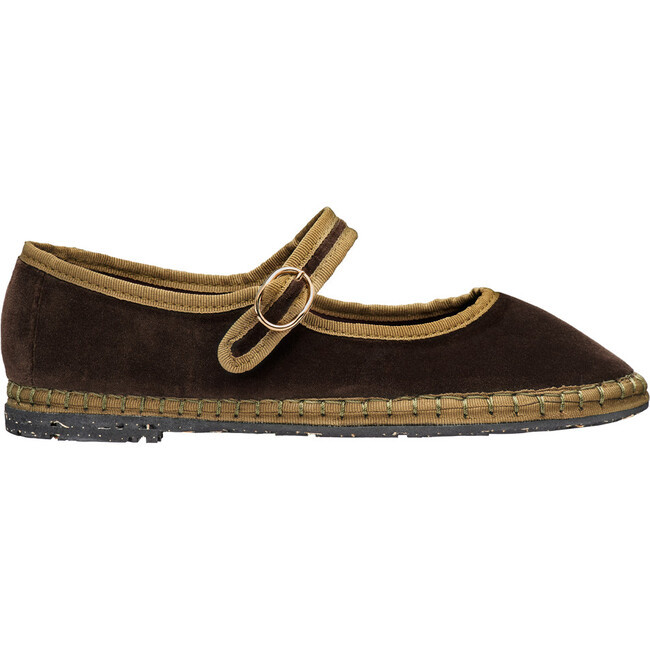 Women's Ulla Piped Velvet Mary Jane Shoes, Brown | Maisonette