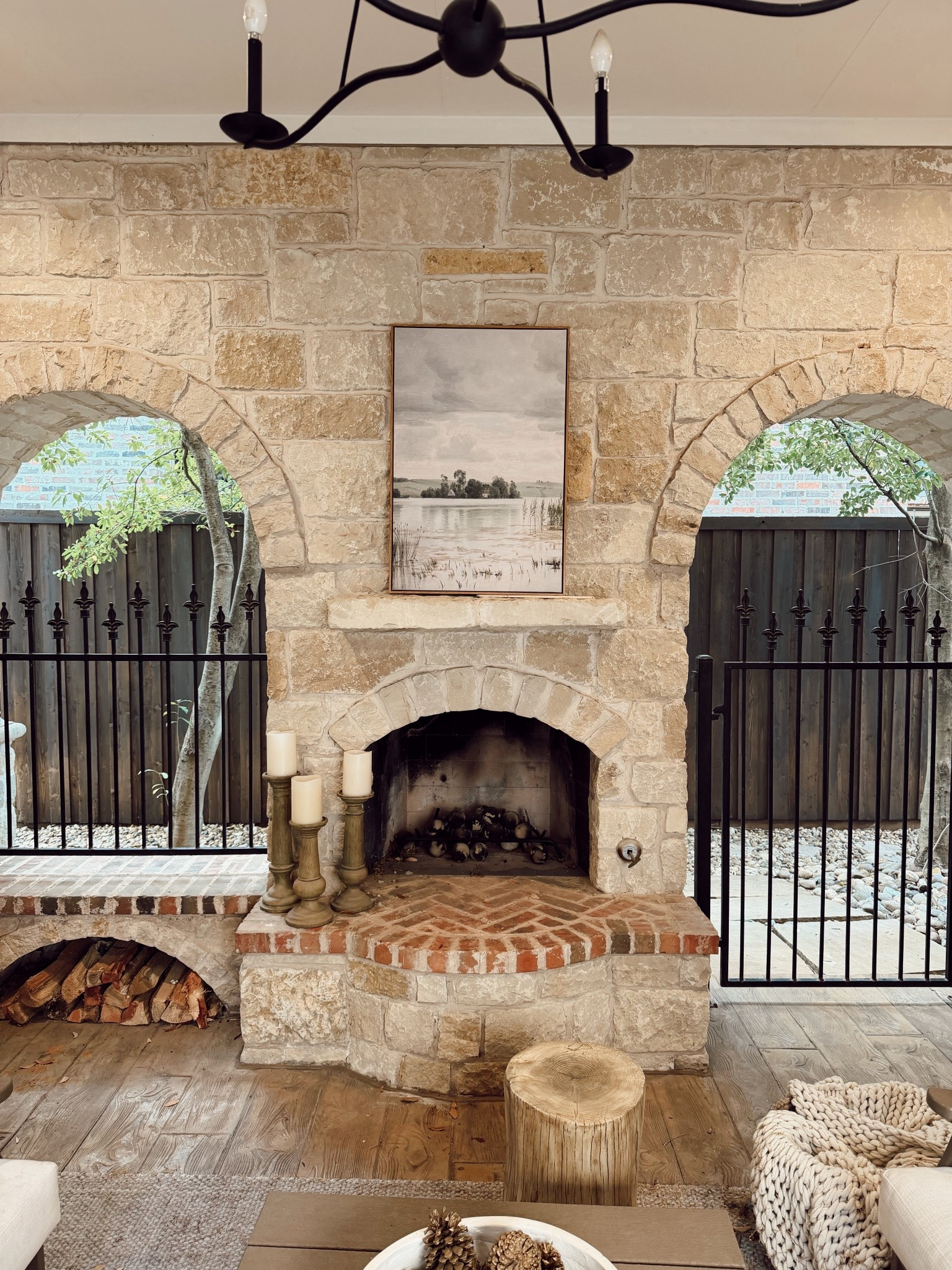 Outdoor fireplace decor, sprucing it up for the spring season...

#LTKHome