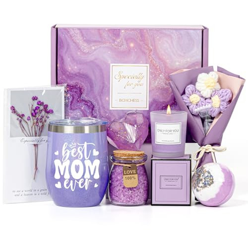 Mothers Day Gifts for Mom, Mom Birthday Gift Ideas Box from Daughter Son, Mommy to be After Birth, Best Mom Ever Tumbler Set Get Well Soon Self Care 7pcs Basket for Christmas, Thanksgiving | Amazon (US)
