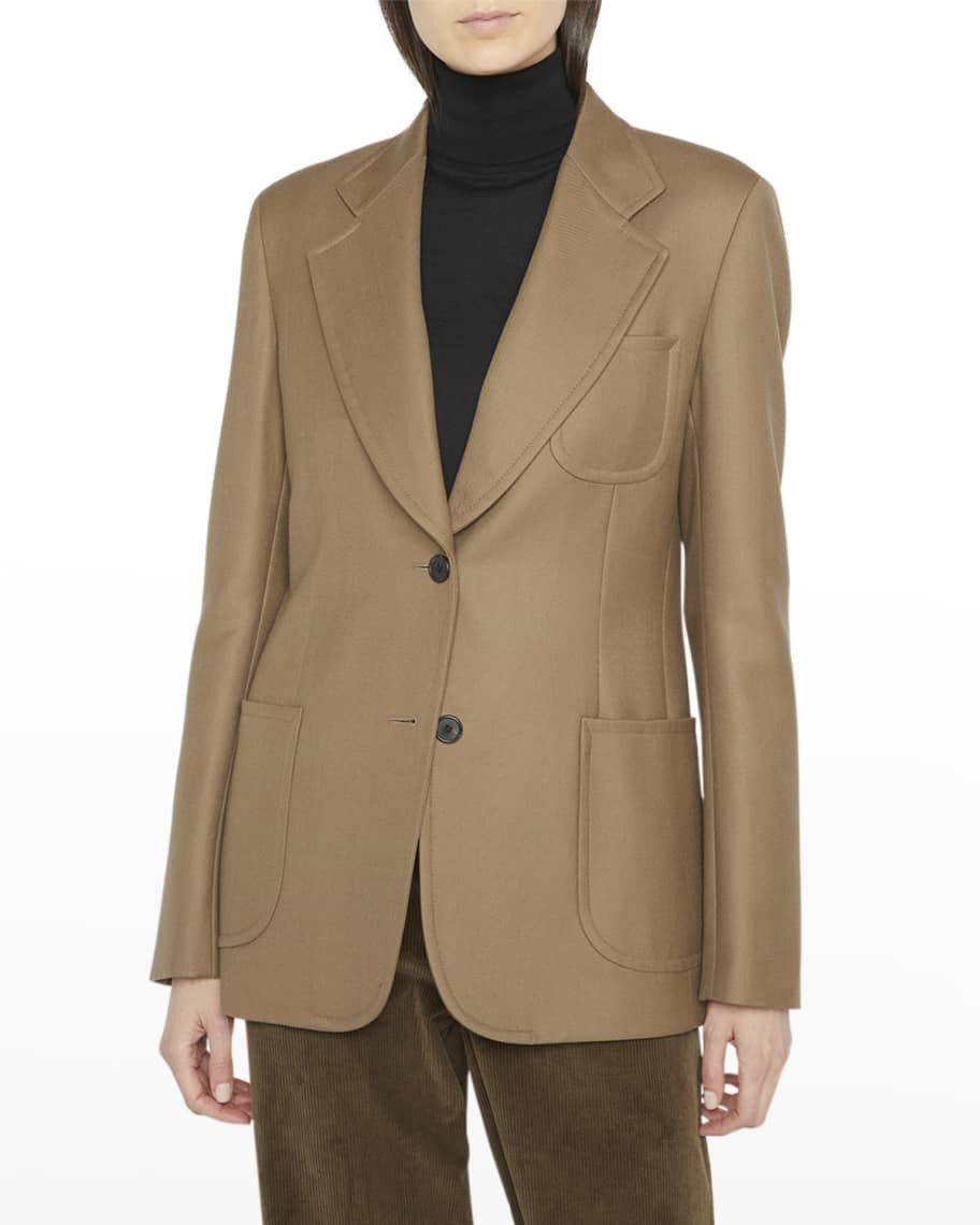 THE ROW Milto Single-Breasted Wool Jacket | Neiman Marcus