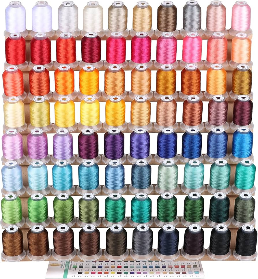 80 Spools Polyester Embroidery Machine Thread 500M - Colors Compatible with Janome and RA Colors | Amazon (US)