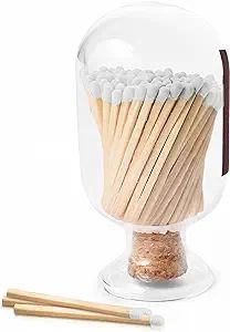 ZIKANI Glass Match Holder with Striker - Fancy Matches in a Jar Cloche - Decorative Home Decor Gi... | Amazon (US)