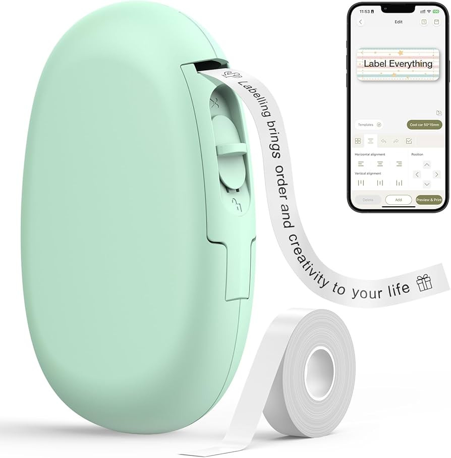 SUPVAN E10 Bluetooth Label Maker Machine with Tape, Continuous Waterproof Label, Versatile App wi... | Amazon (US)