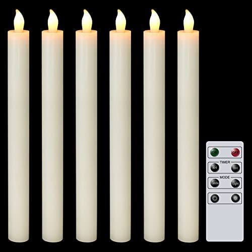 DRomance Flickering Flameless LED Taper Candles Battery Operated with Remote and Timer, Real Wax ... | Amazon (US)